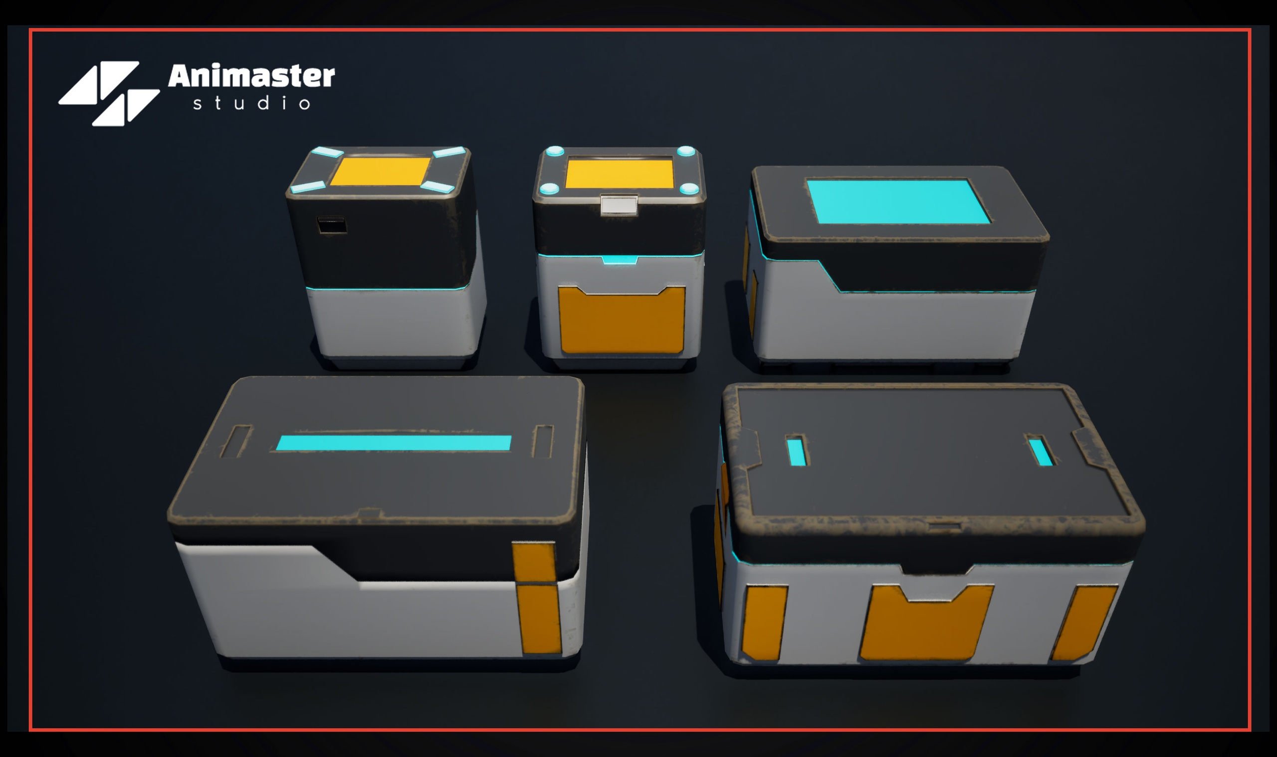 Media 1 for listing Sci-Fi Loot Crate Pack – Rigged & Animated