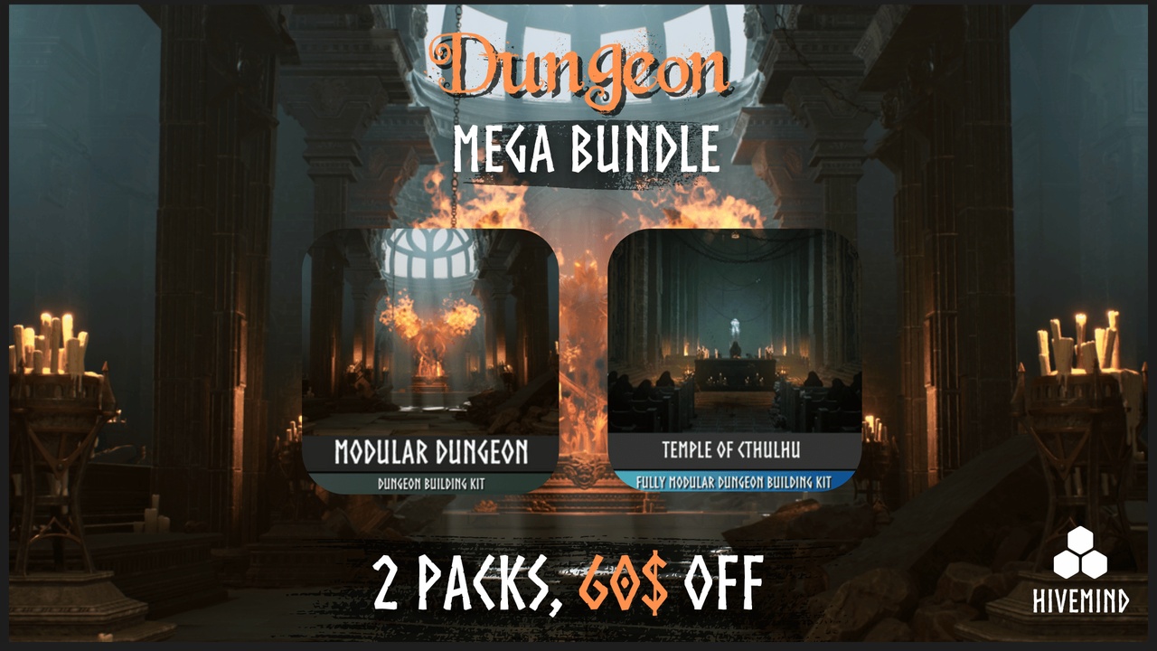 商品 Dungeon Mega Bundle (Modular Dungeon, Medieval Dungeon, Fantasy Dungeon) 的媒体 1