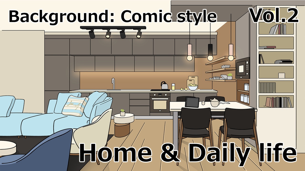 Media 1 for listing Comic style BG Vol.2: Home & Daily life.