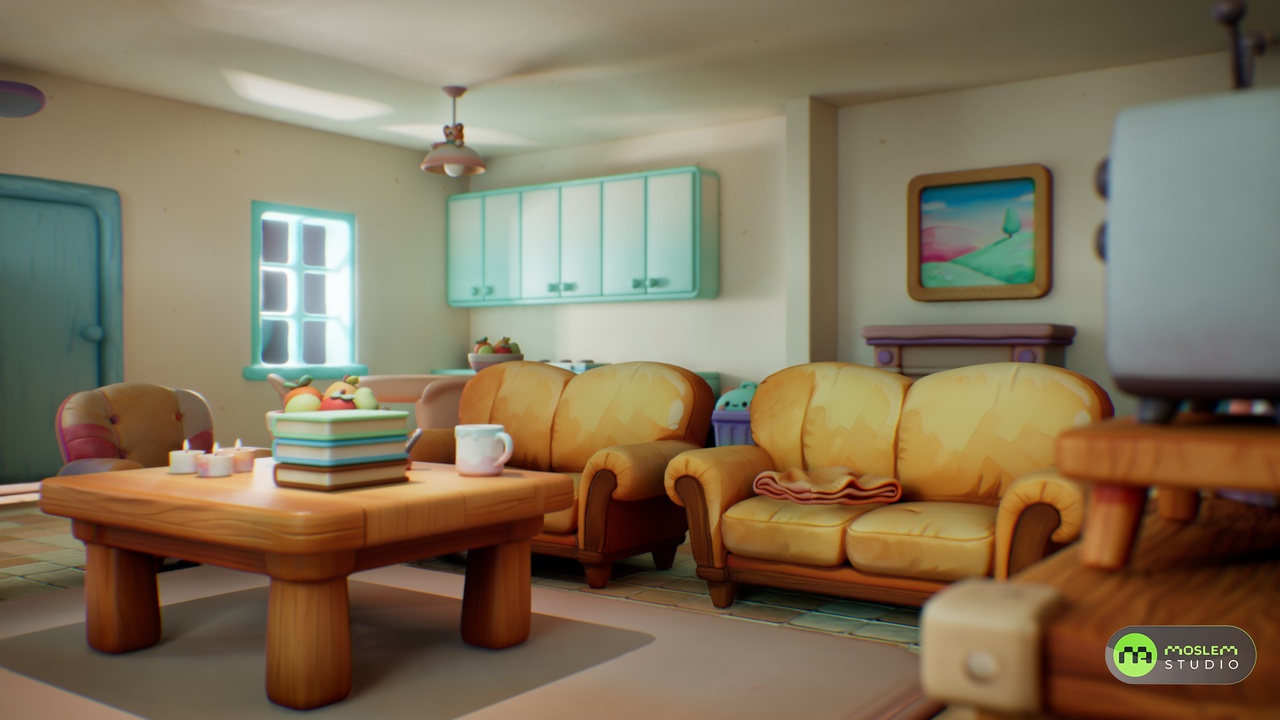 Media 1 for listing Pastel Clay World – Stylized Family Home Environment