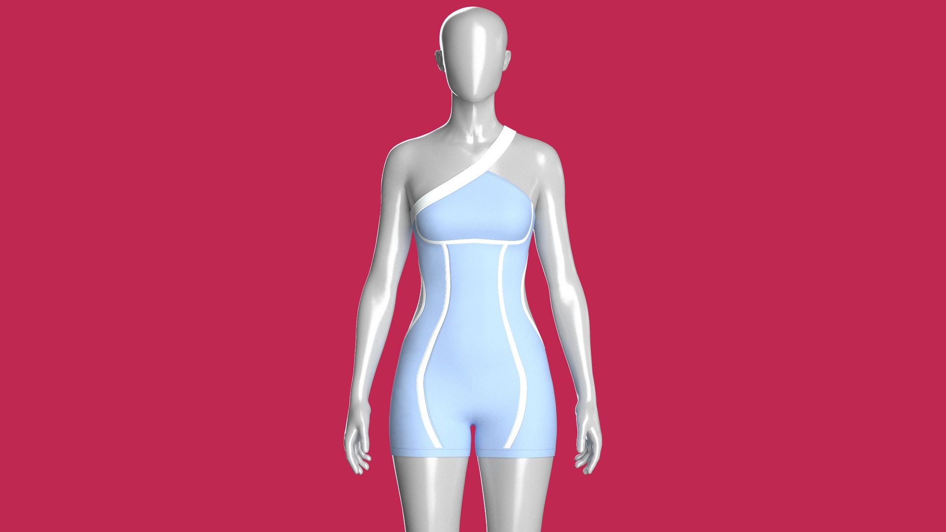 Media 1 for listing Girls One - Shoulder Athletic Bodysuit | High Poly