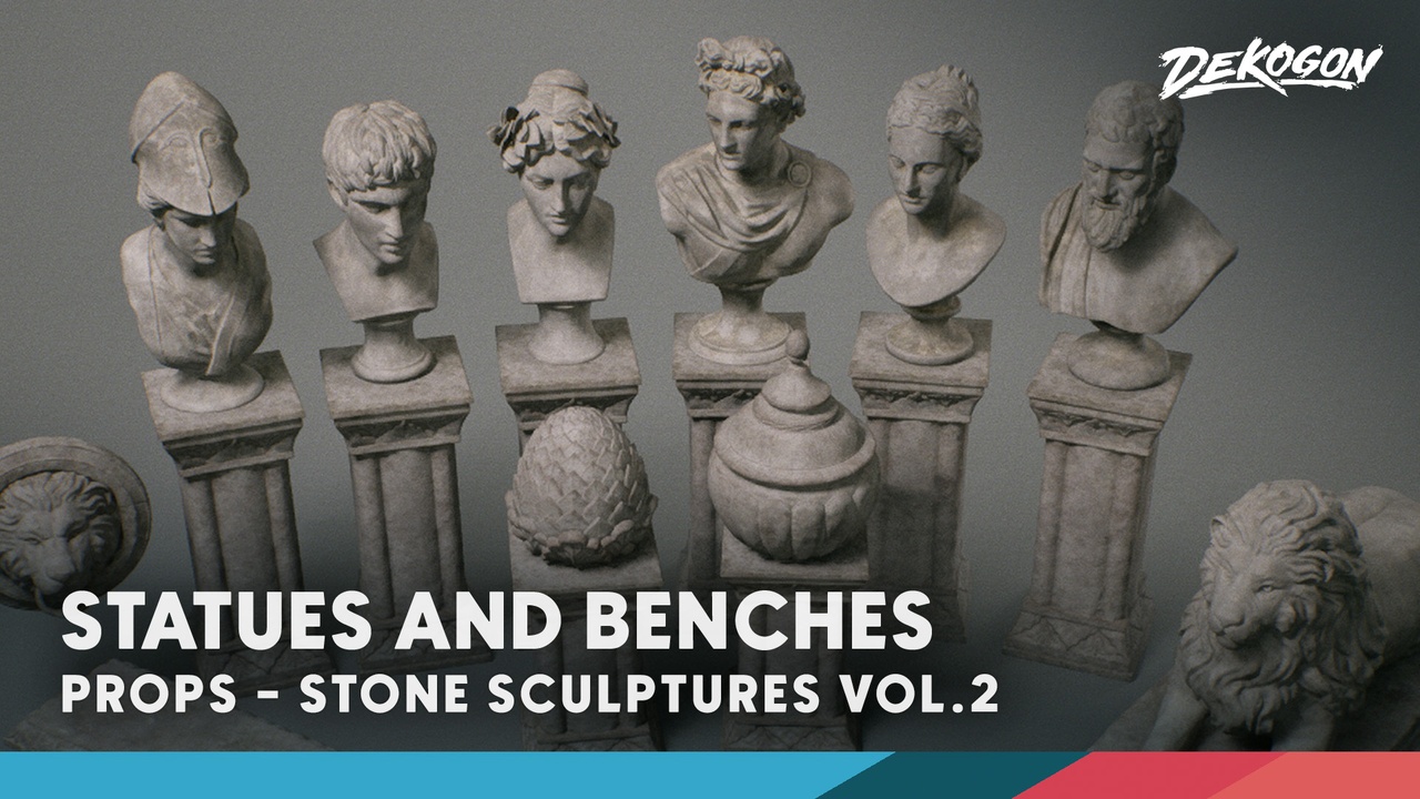 商品 Stone Sculptures VOL.2 - Statues and Benches (Nanite + Low Poly) 的媒体 1