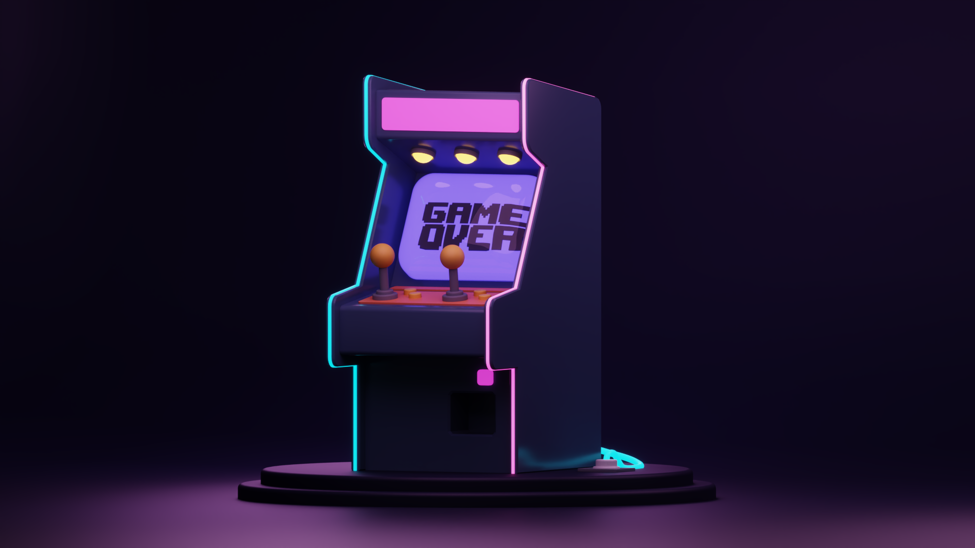 Red Hot Arcade Machine Neon Stylized Retro Arcade Machine – Game Ready | Fab