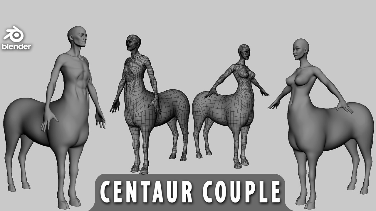 Media 1 for listing Centaur Couple - Topology + UV Map