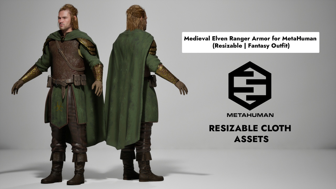Media 1 for listing Medieval Elven Ranger Armor for MetaHuman