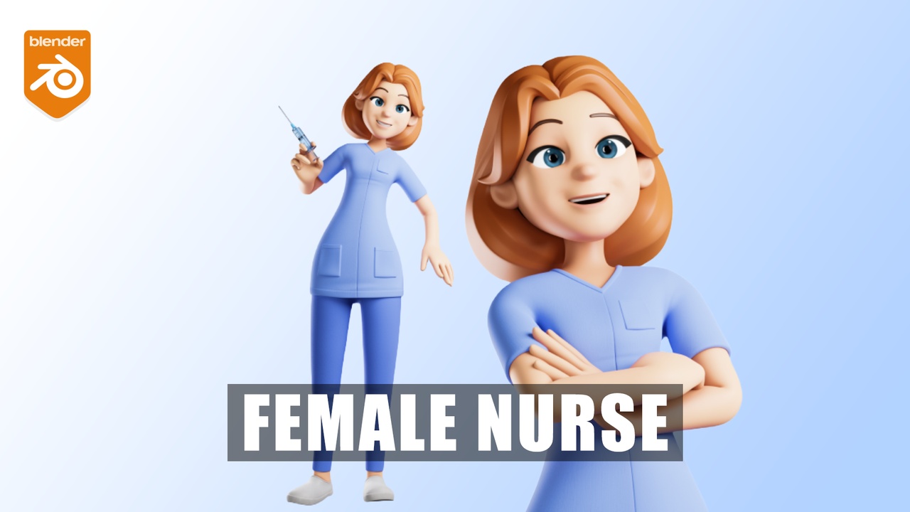 Media 1 for listing Nurse Cartoon Female Character Illustration