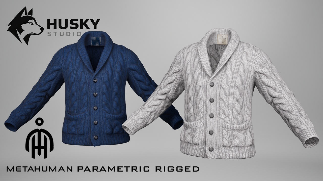 Media 1 for listing Cardigan - 65 - Metahuman - Parametric outfit