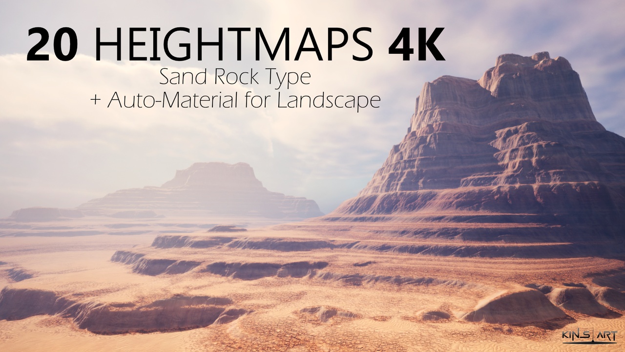 Medios 1 para el artículo 20 Heightmaps 4K and Auto-landscape materials