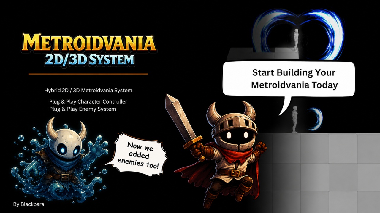 Medios 1 para el artículo Metroidvania System (2D / 3D) - Blueprint Only
