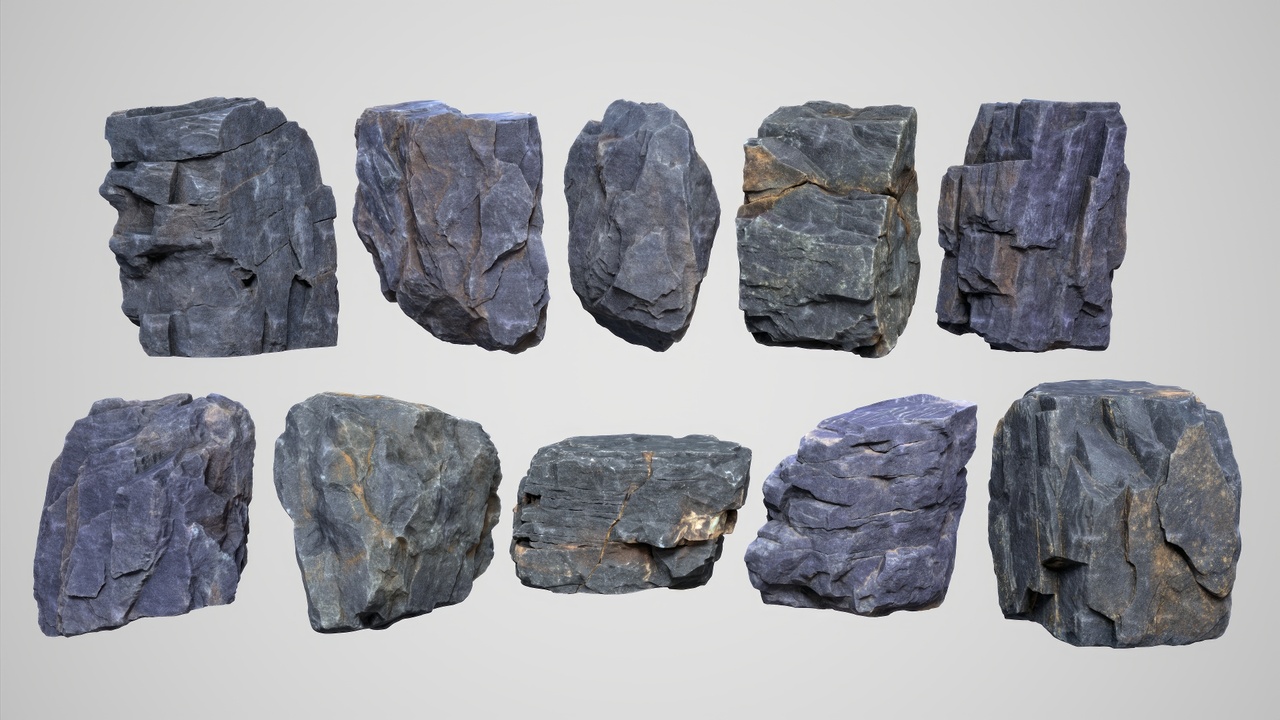 Media 1 for listing 10 Modular Black Rocks 3D Pack A 260621
