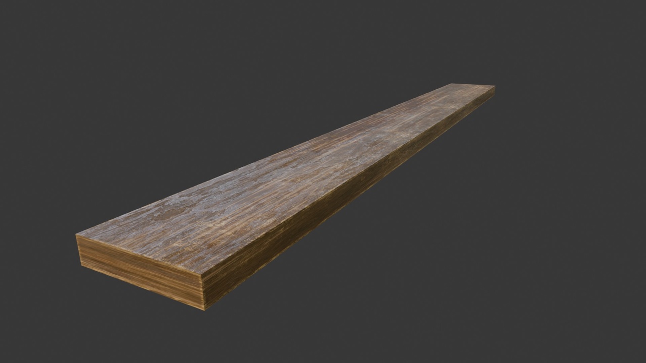 Media 1 for listing Weathered Wooden Beam | Rustic Wood Plank Construction Prop | PBR Game Ready