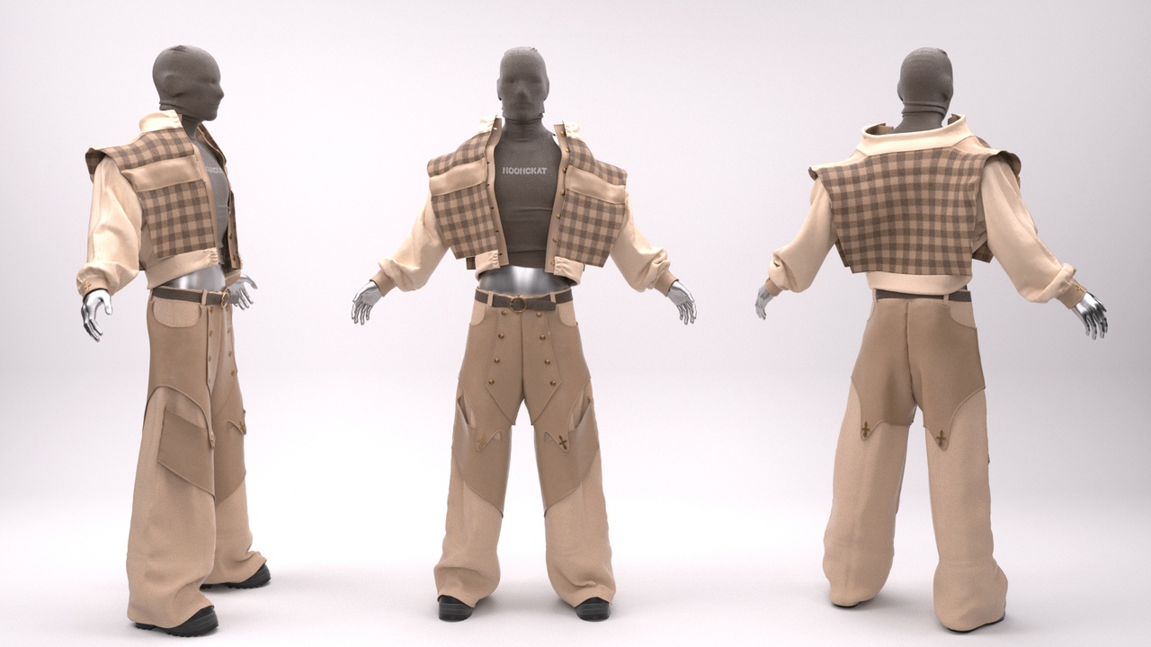 Media 1 for listing Leather hood beige outfit