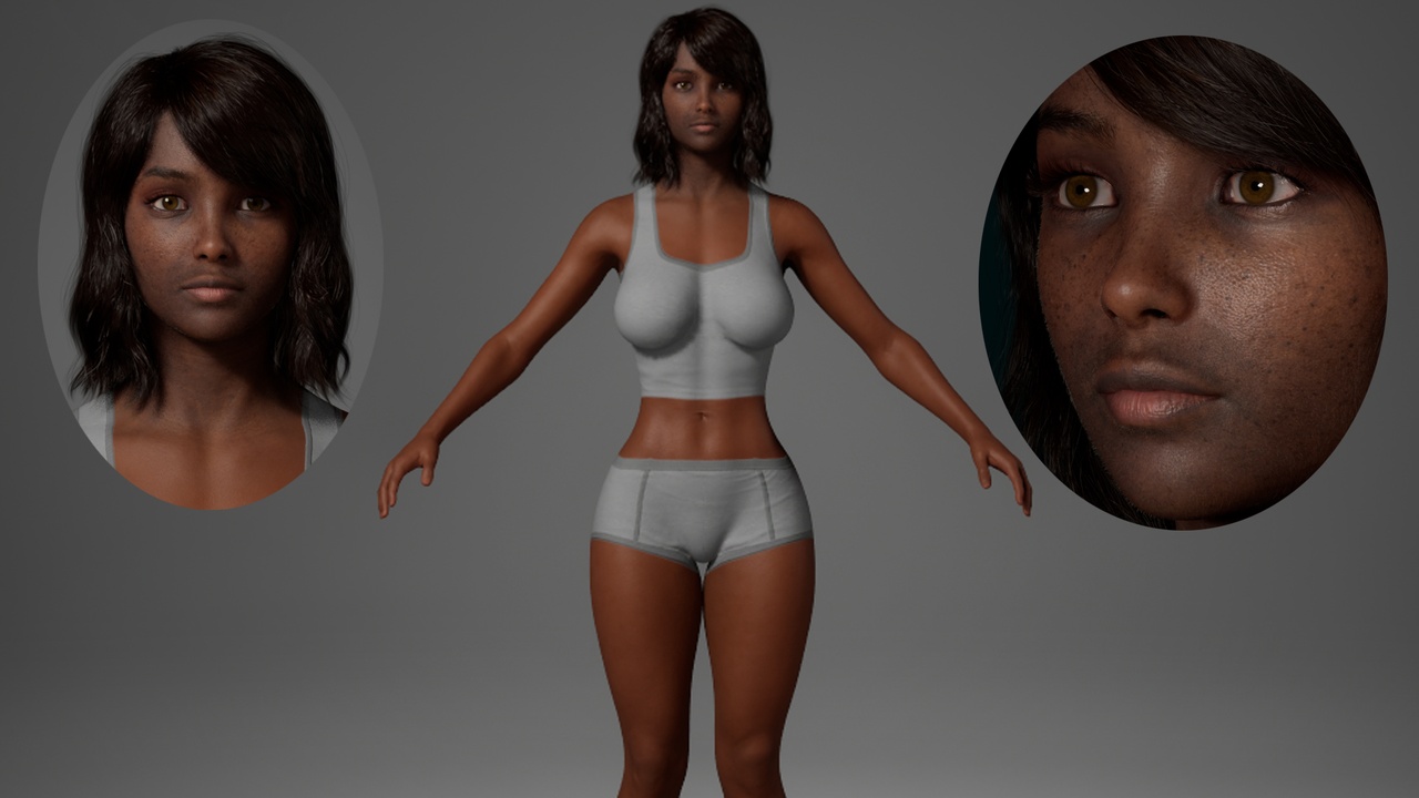 Media 1 for listing Editable MetaHuman female character - Carrie.With hair, no clothing included.
