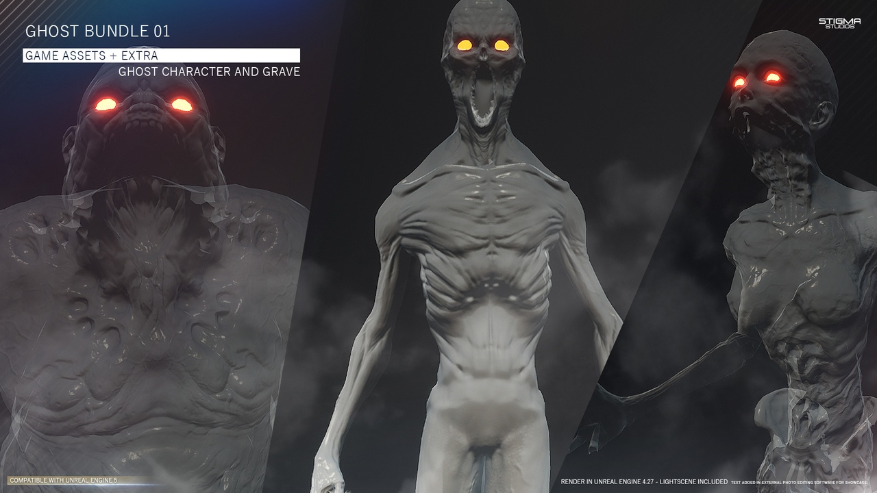 Media 1 for listing Ghost Bundle 01 - Game Assets + Extra | STIGMA STUDIOS