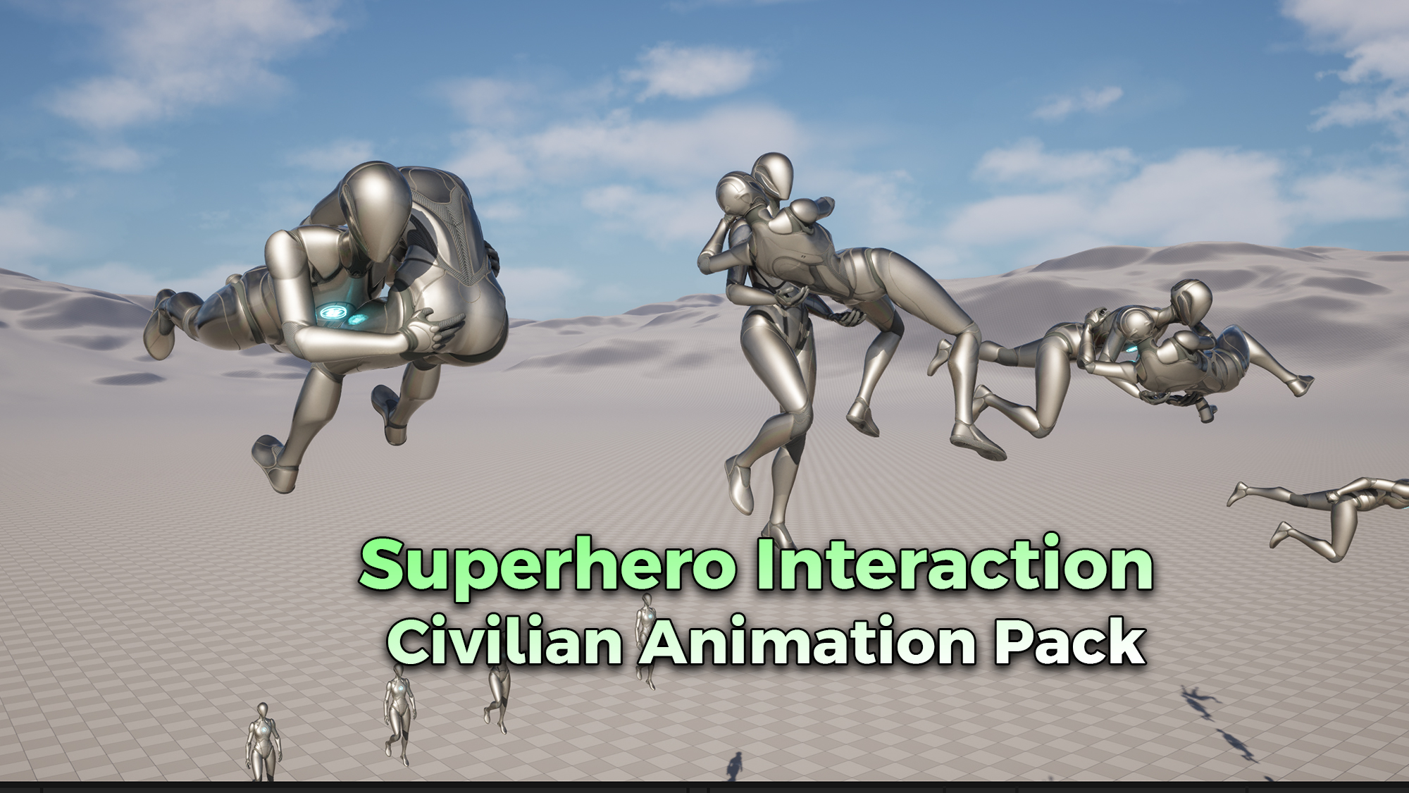Superhero Interaction Civilian Animation Pack | Fab