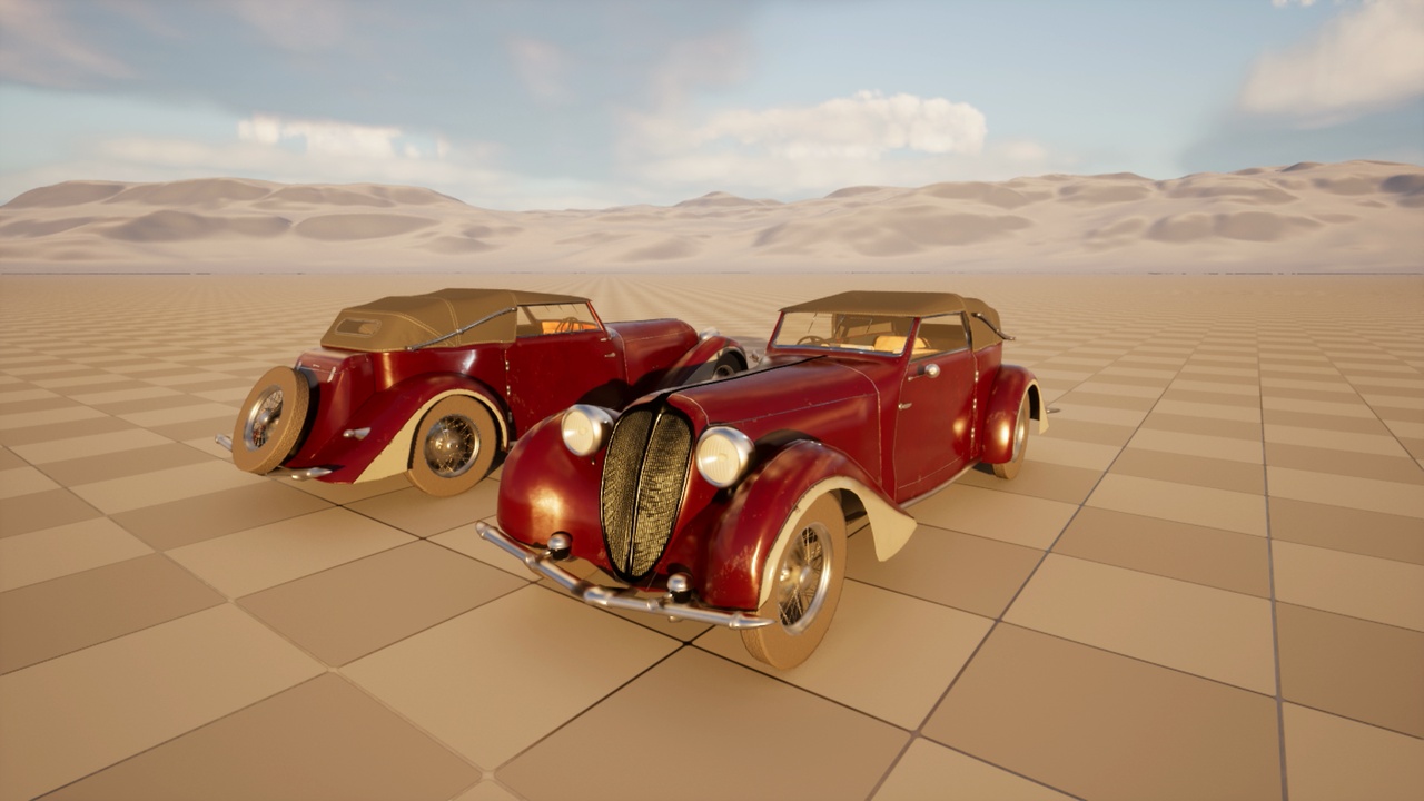 Media 1 for listing Vintage Roadster 1930s – Classic Convertible Car Asset