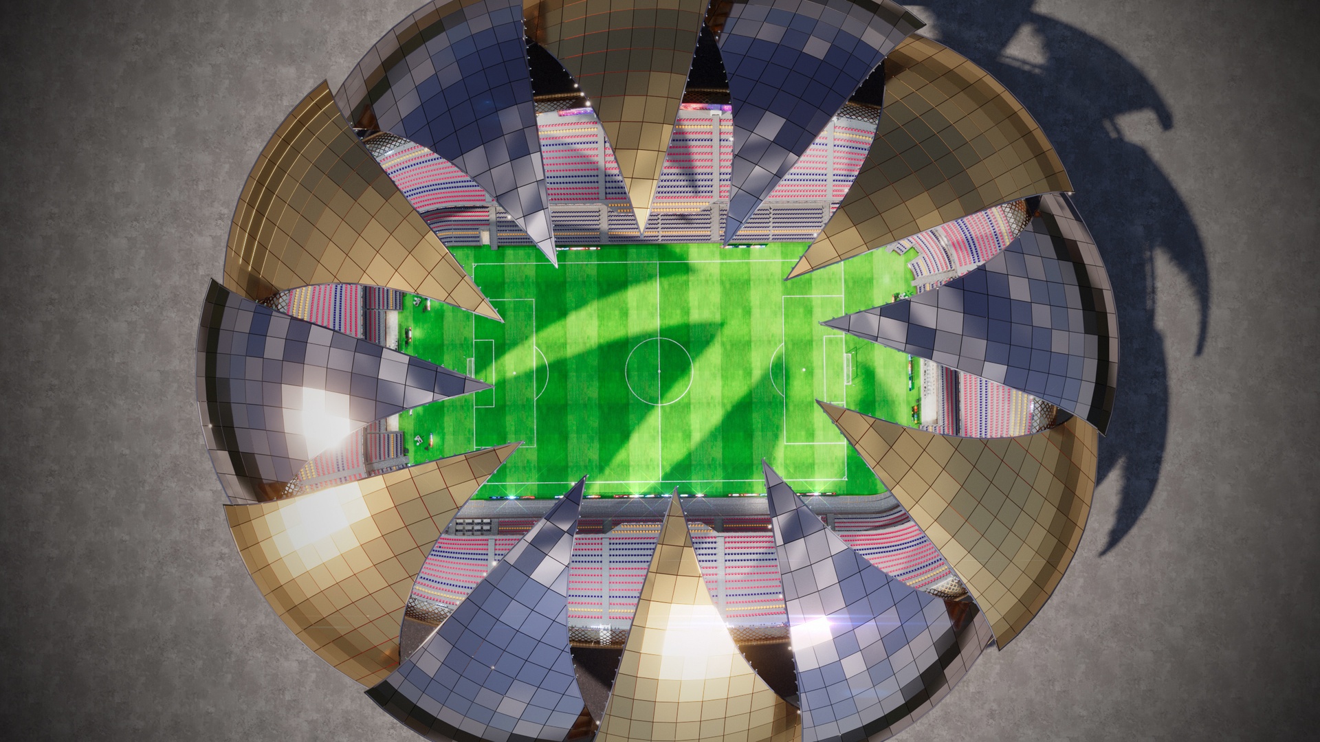Media 1 for listing Modular Soccer Football Stadium Arena With 4 Roofs - Sport Environment 3d Level