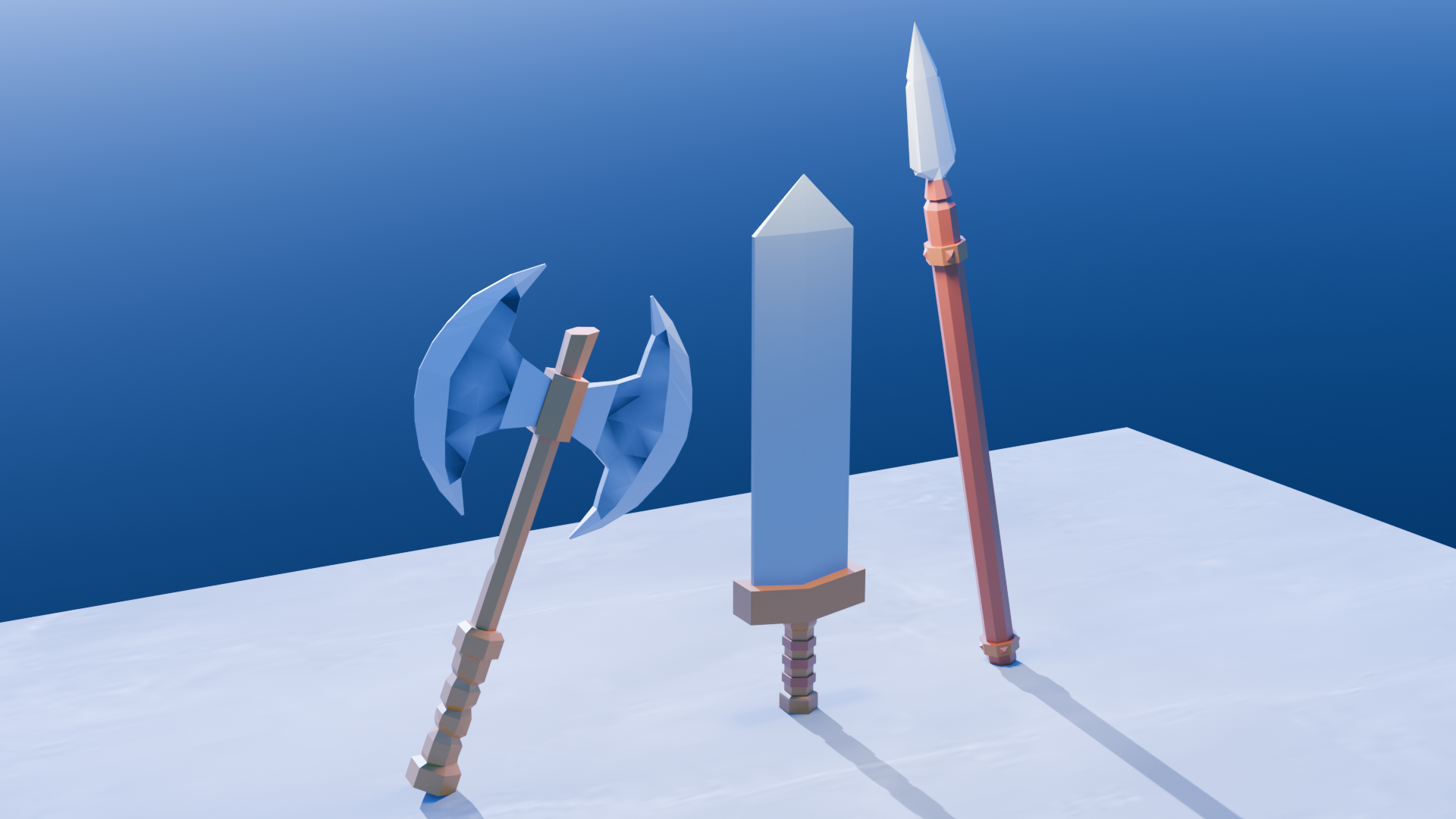 Stylized Low Poly Weapon Pack | Sword, Axe & Spear | Fab