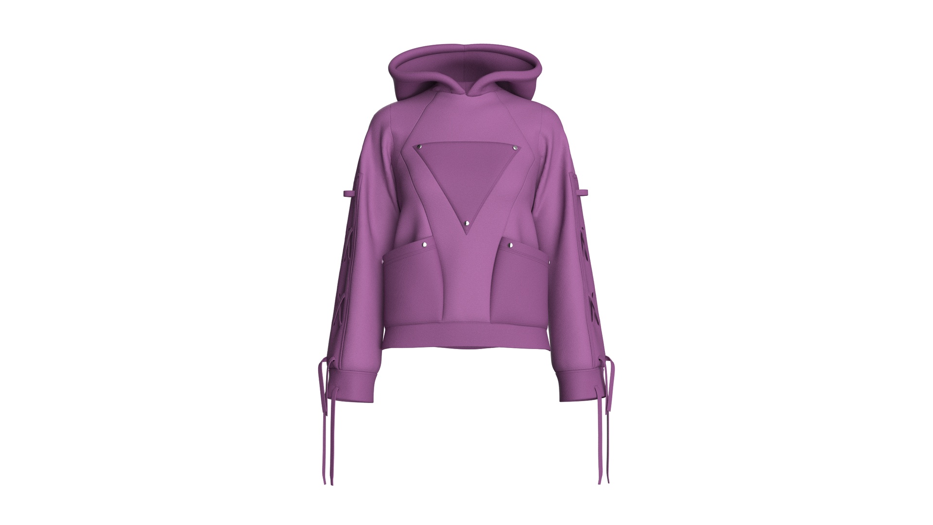 Media 1 for listing Girls Pullover Hoodie With Lace - Up Long Sleeves | High Poly