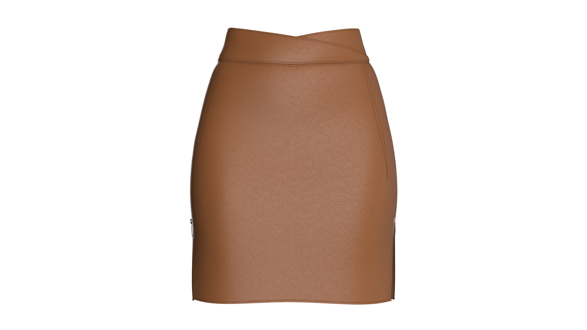 Media 1 for listing Girls Leather Double Layer Zip Skirt | High Poly
