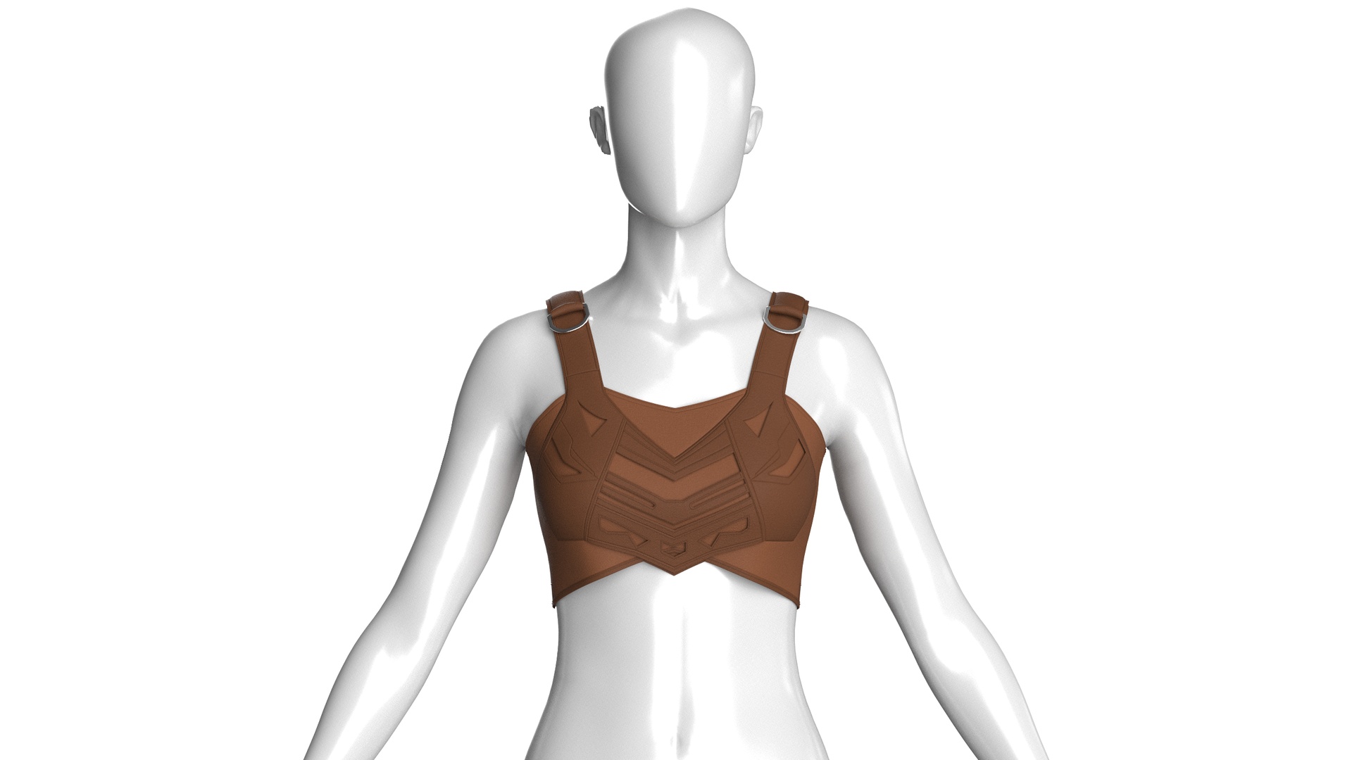 Media 1 for listing Girls Crop Top With Shoulder Metallic Rings | High Poly