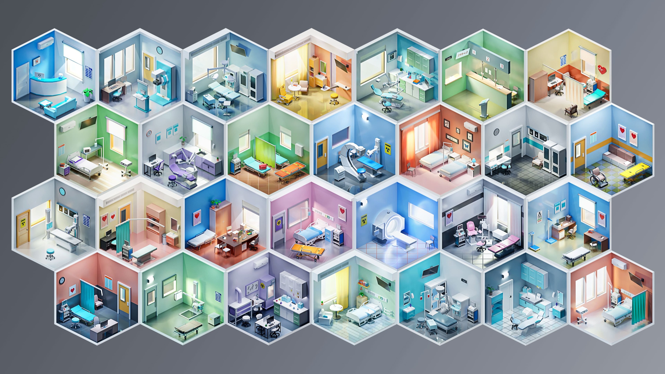 Media 1 for listing Hospital Isometric Rooms - Low Poly 3D Models Pack