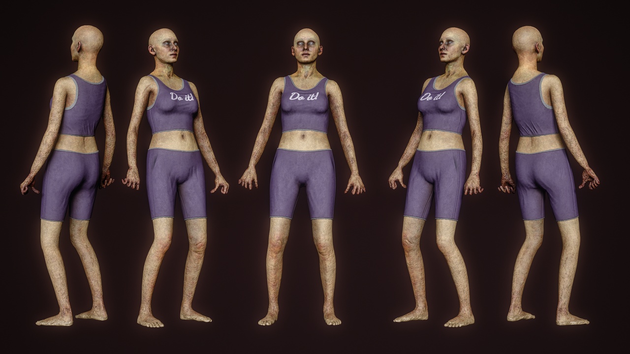 Media 1 for listing Game Ready Zombie Female & Rig