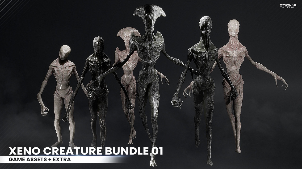 Media 1 for listing Xeno Creature Bundle 01 - Game Assets + Extra | STIGMA STUDIOS