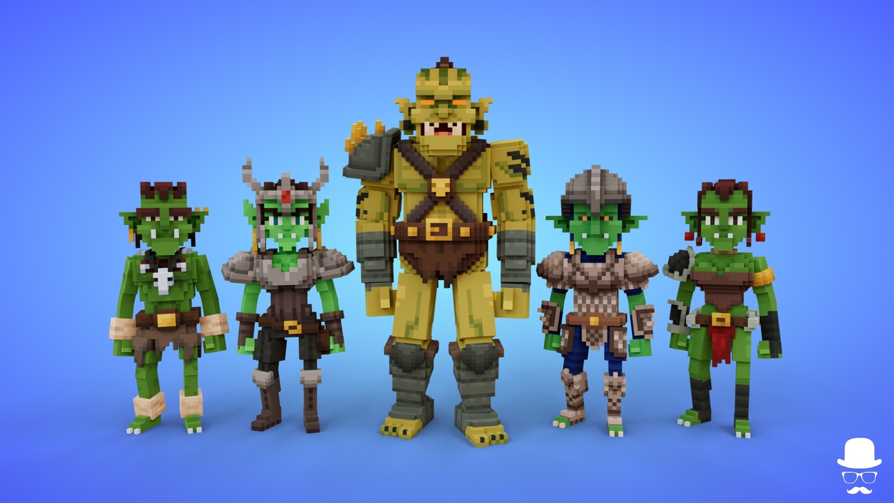 Media 1 for listing Goblins Voxel Characters Pack - 3D Fantasy Creatures