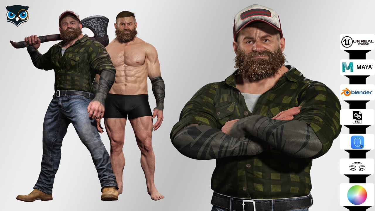 出品Realistic Man Bearded Lumberjackのメディア1