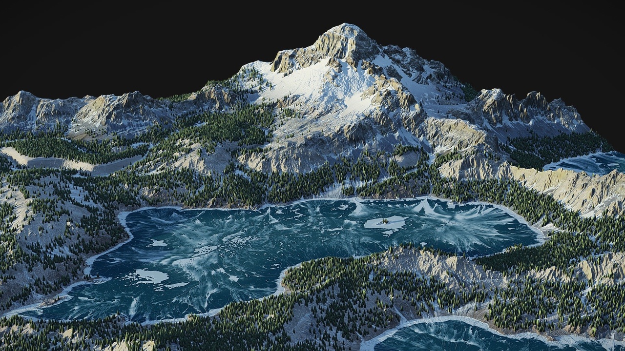 商品 Winter Lake Landscape - (World Machine) 的媒体 1
