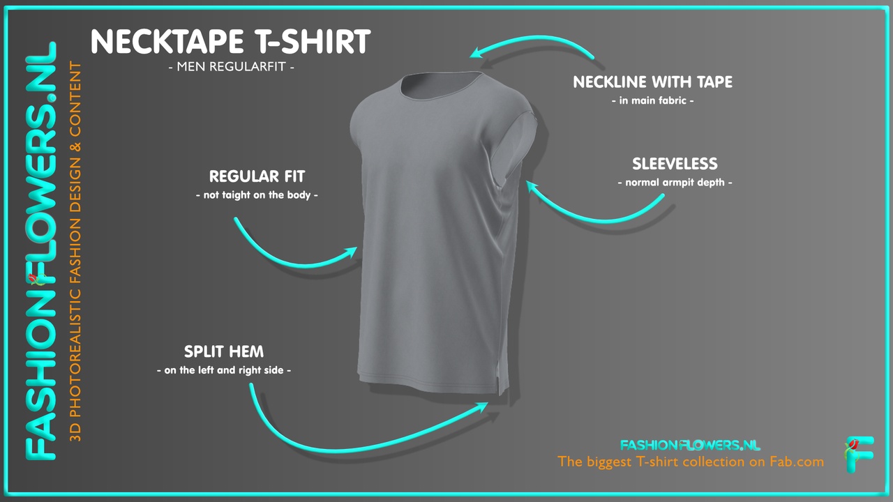 Media 1 for listing Gray Colour Sleeveless Split T-shirt | Basic Round Neck | Straight Hem Splits