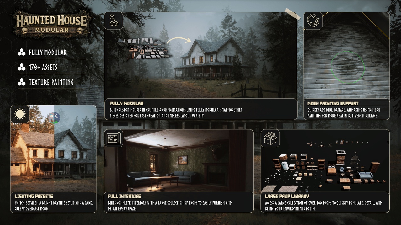Media 1 for listing Modular Haunted House (Modular House, Haunted House, House, Home, Modular)