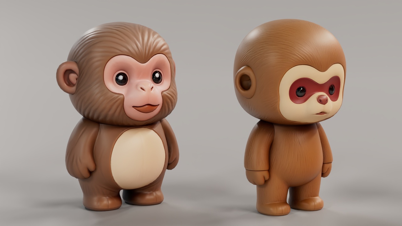 Media 1 for listing Stylized Macaque Monkey Figurines Pack stylized collection of 16 unique macaque
