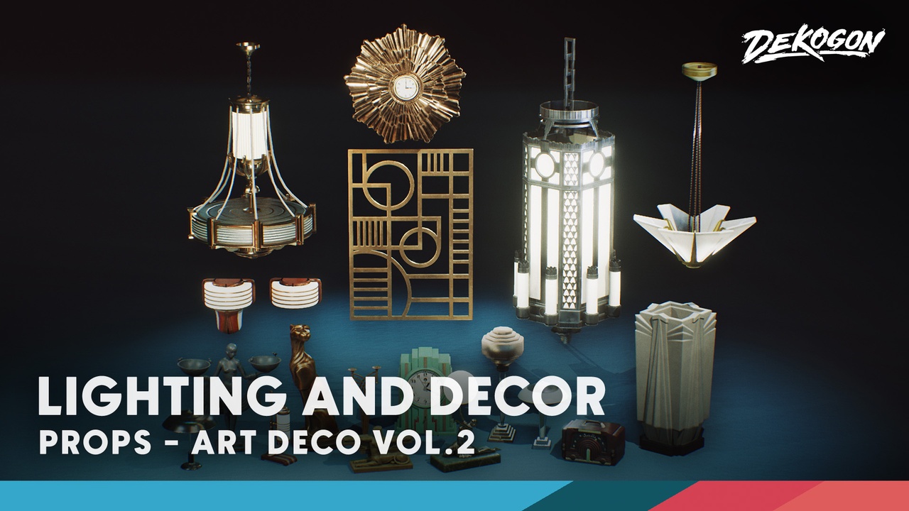 Media 1 for listing Art Deco Furniture and Props VOL.2 - Lighting and Decor