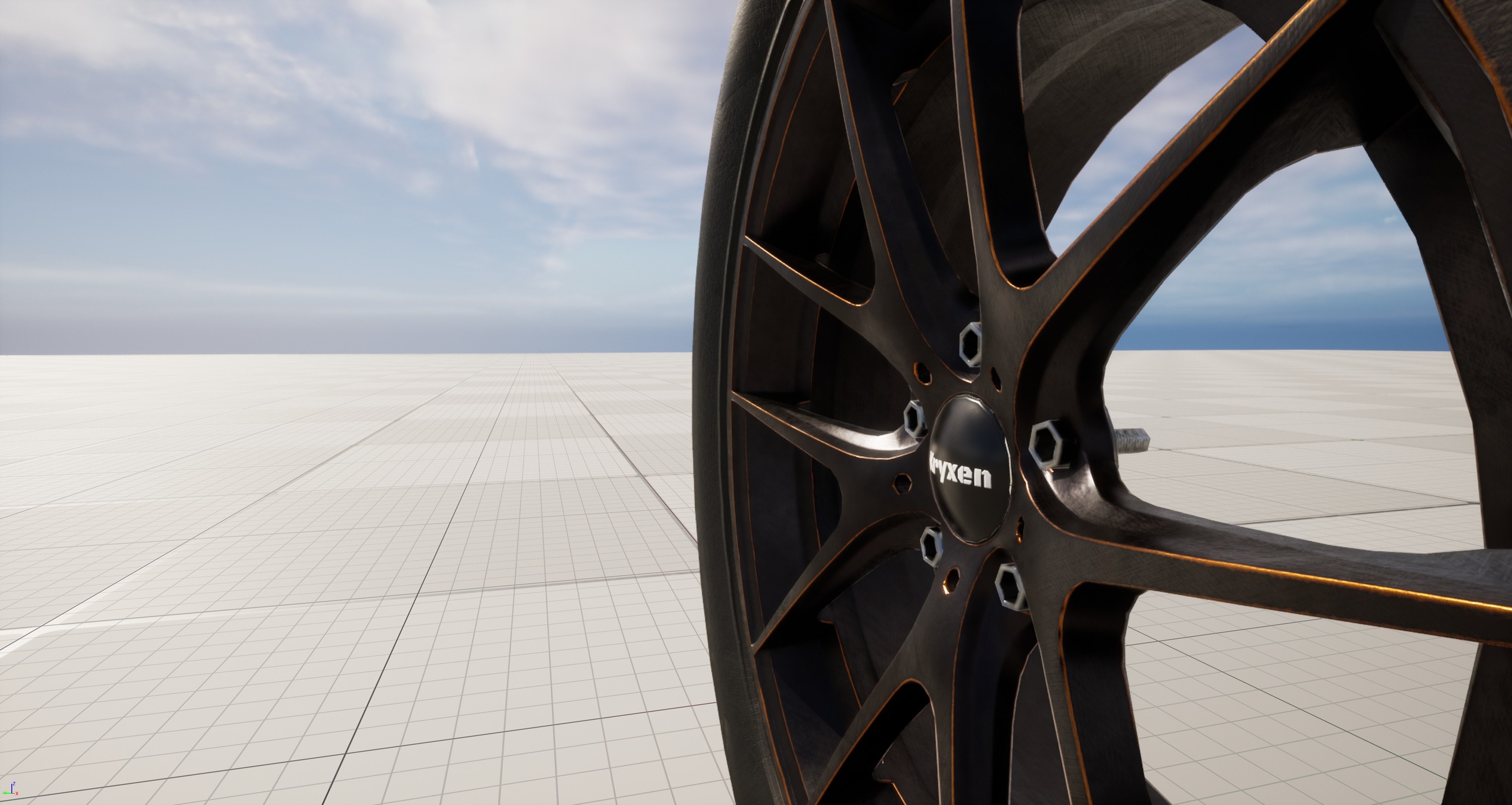 Media 1 for listing Kryxen Wheel V1 - Matte_Black_Gold - Game Ready (UE5 & Unity)