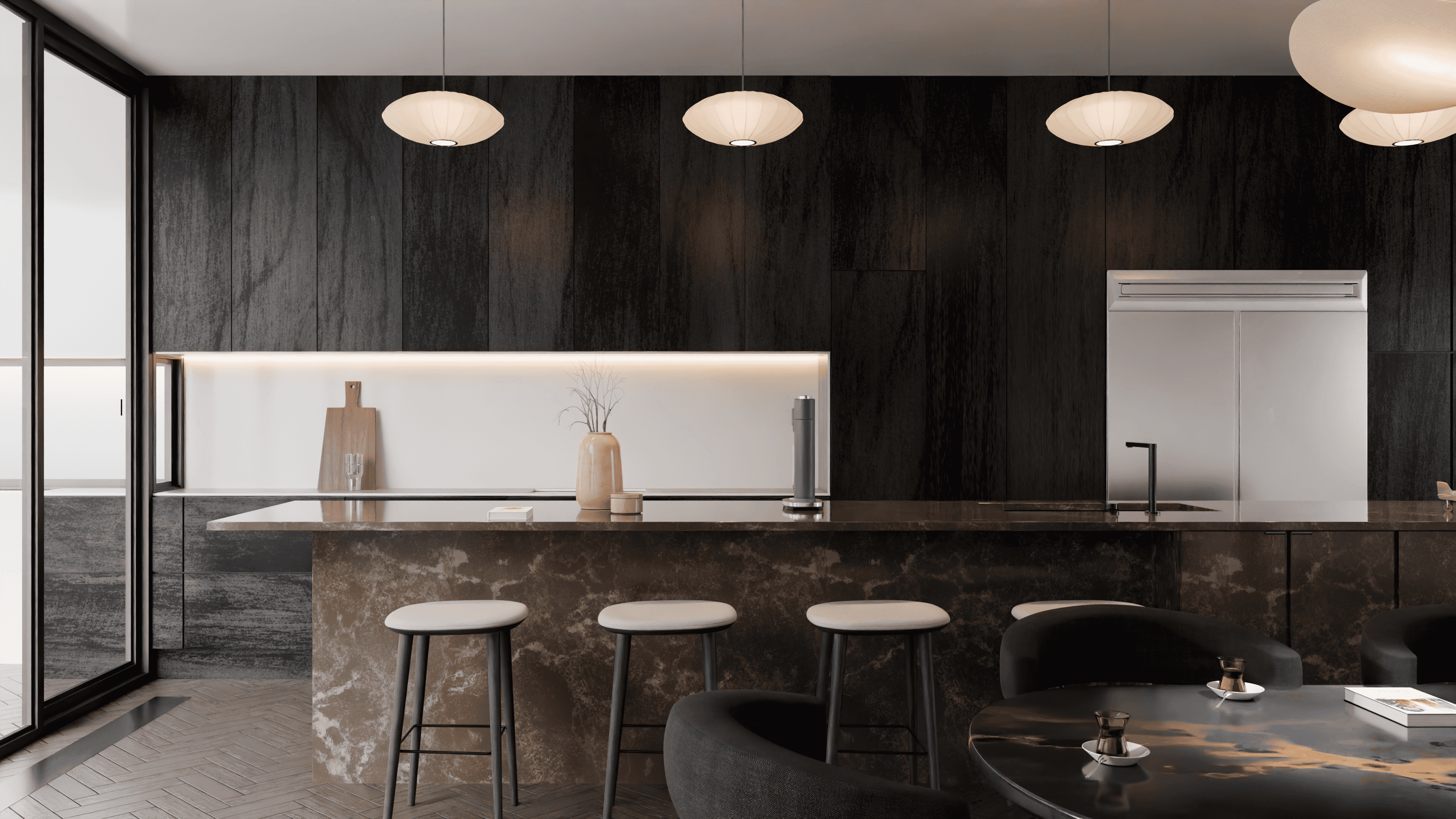 Modern Open-Plan Interior – Kitchen, Dining & Living Room | Fab