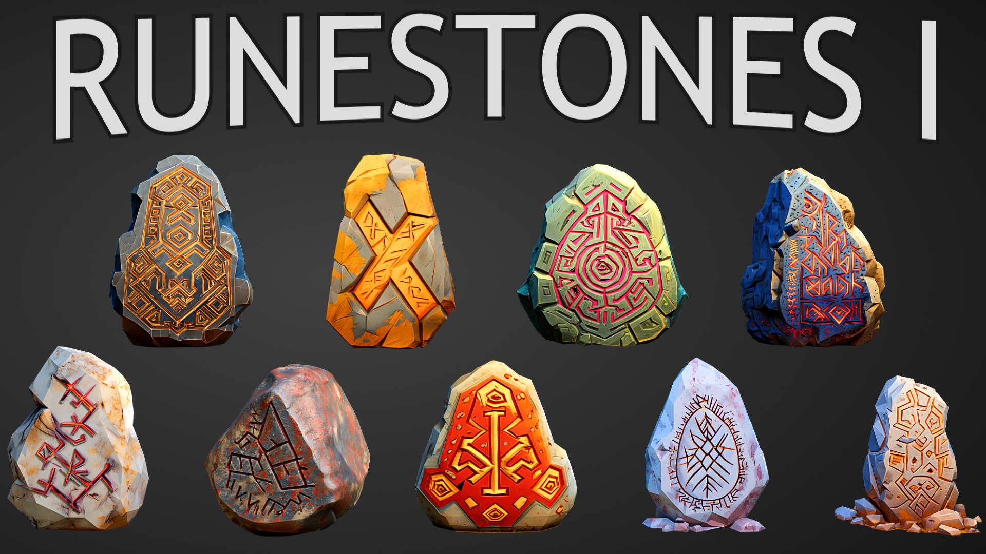 Stylized Runestones Pack 1 | Fab