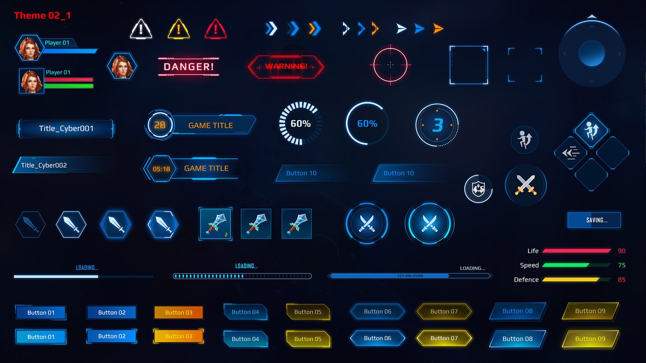 Sci-Fi Cyber UI Components
