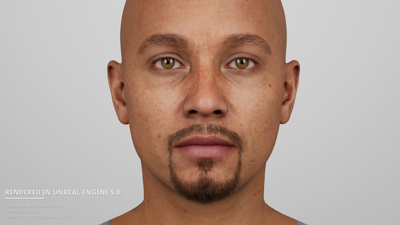 Media 1 for listing Extended Goatee Beard with Soul Patch – MetaHuman Groom