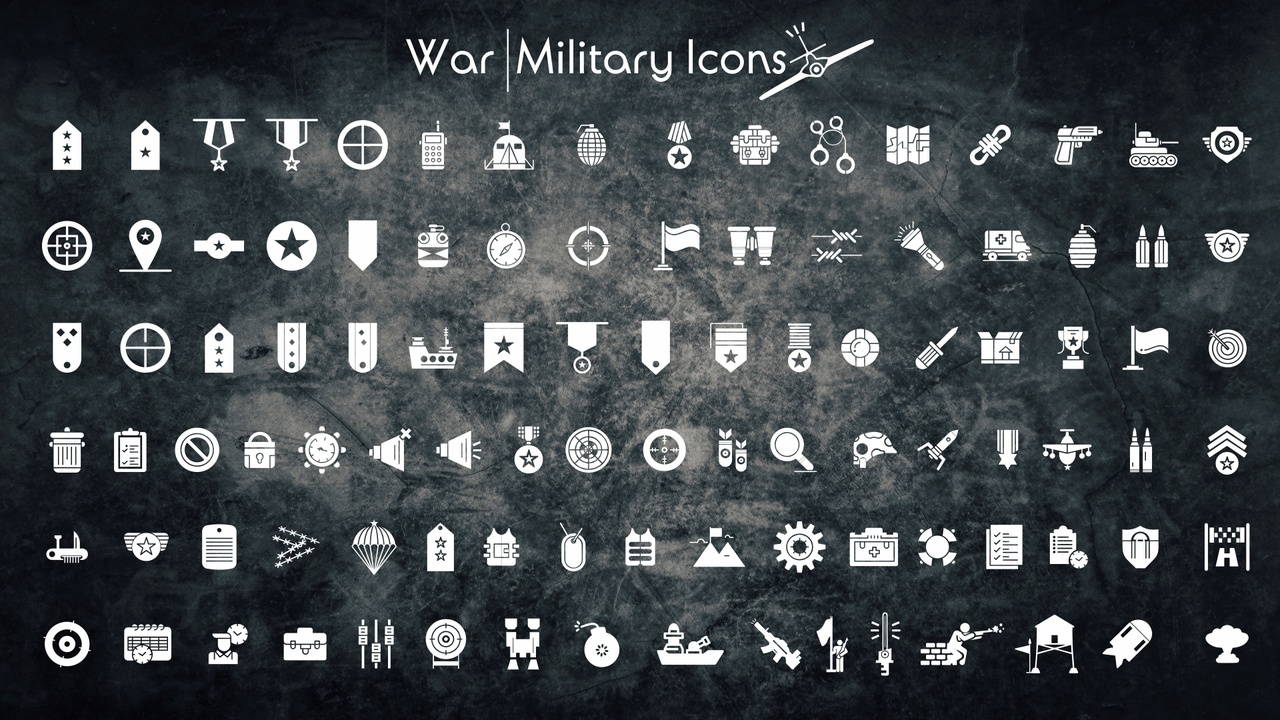 Media 1 for listing 2D War Military Icons Pack2