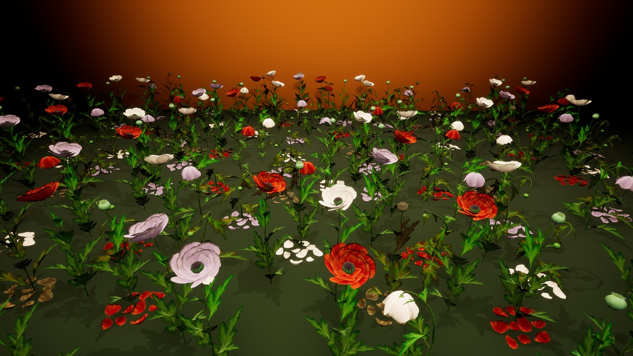 Media 1 for listing Poppy Plant Growth 3D Models Pack