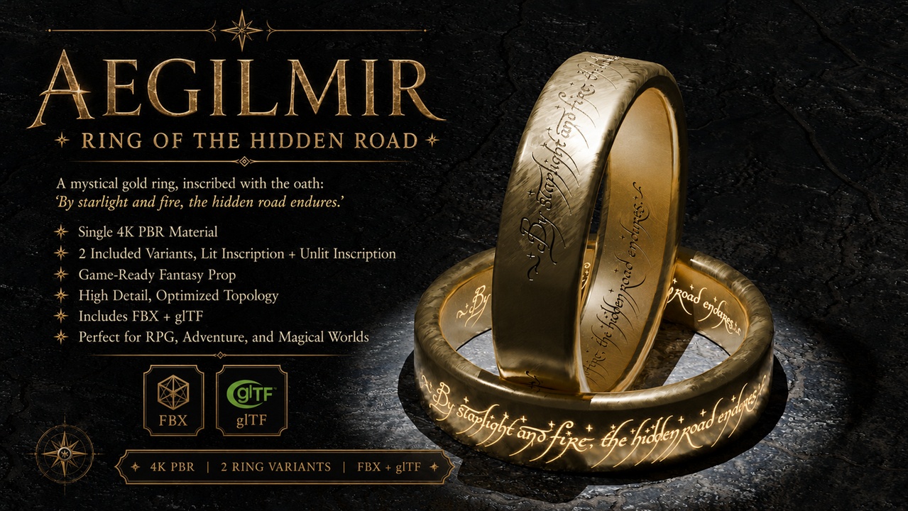 Media 1 for listing Aegilmir, Ring of the Hidden Road | Fantasy Magic Ring