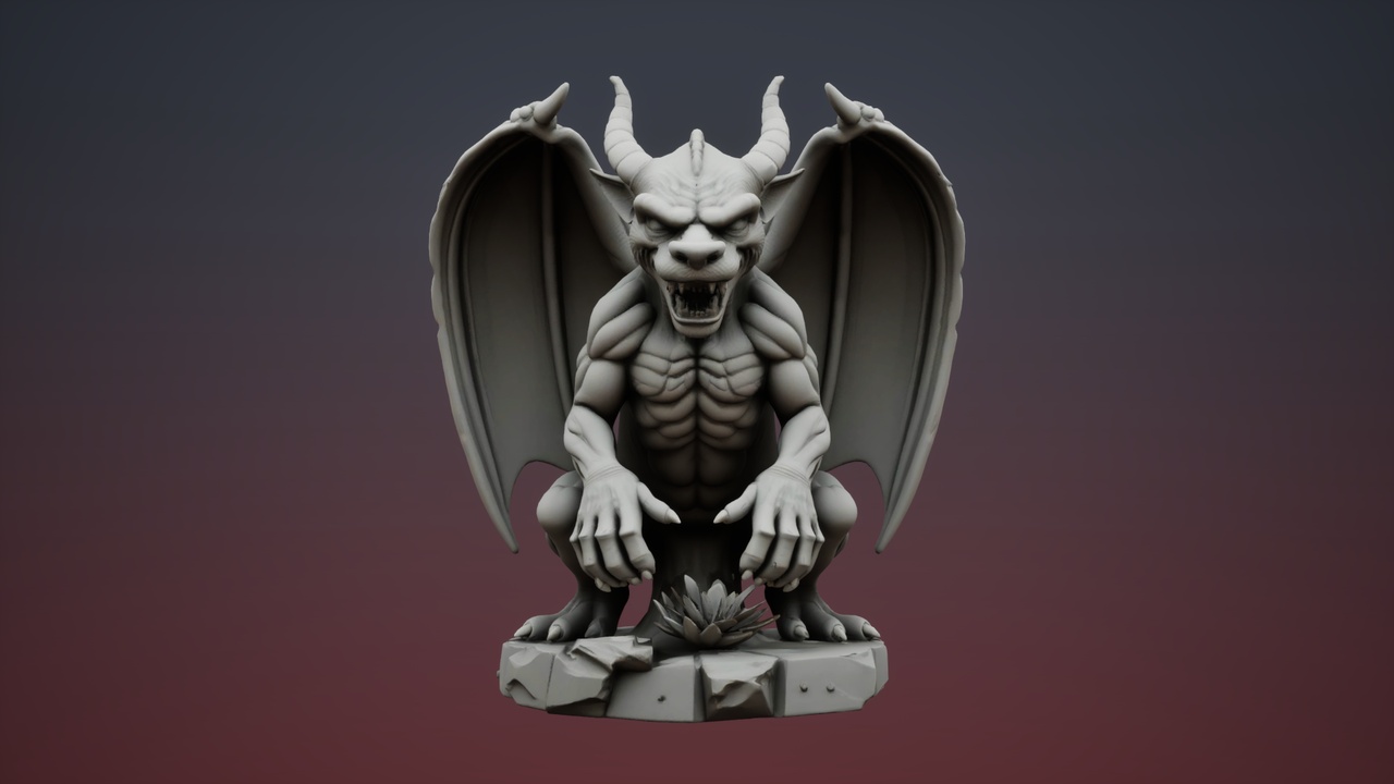 Media 1 for listing Stylized Gargoyle Statue - 01