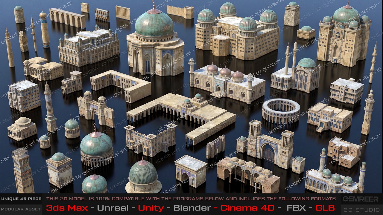 Media 1 for listing Islamic Architecture Mega Pack 45 Piece