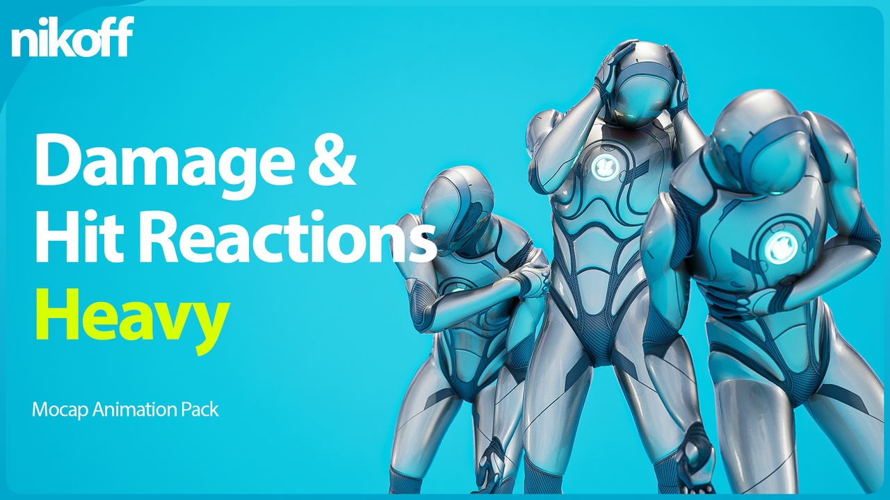 Media 1 for listing Damage & Hit Reactions Heavy – Mocap Animation Pack