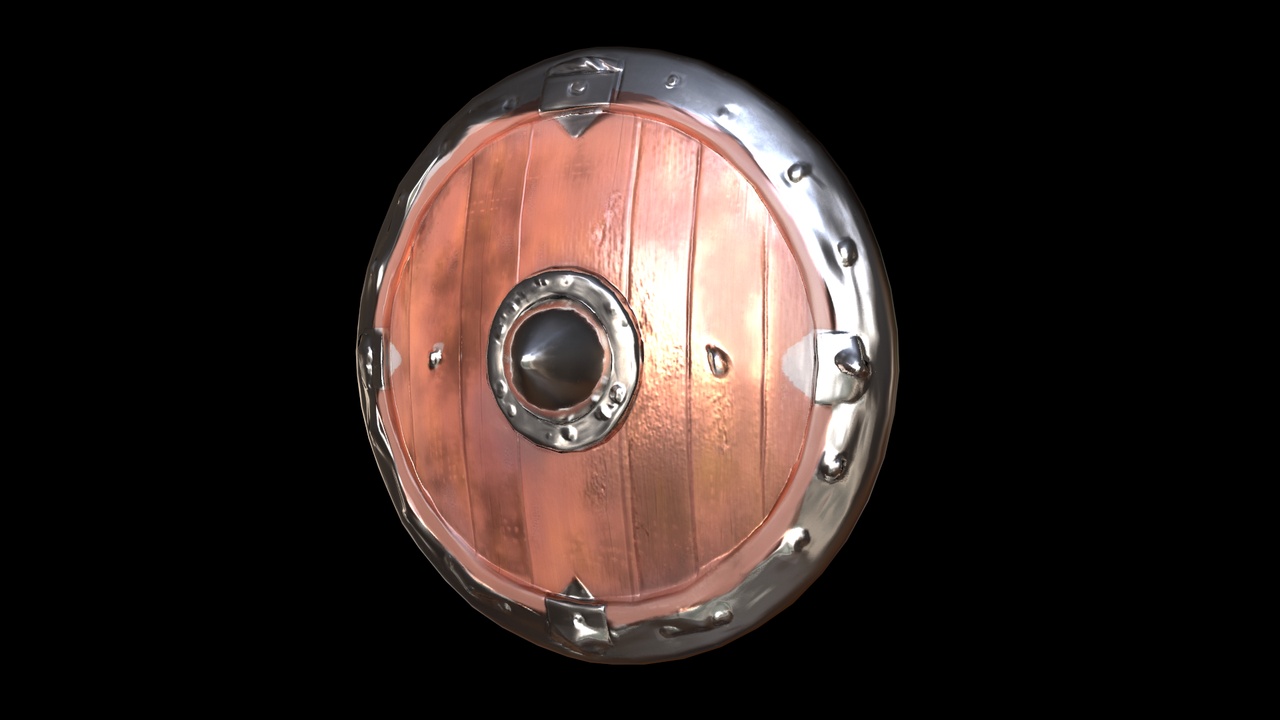 Media 1 for listing Medieval Wooden Shield – High Quality PBR Game Asset