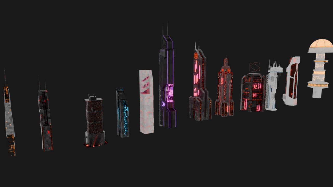Media 1 for listing Cyberpunk Scifi Building collection