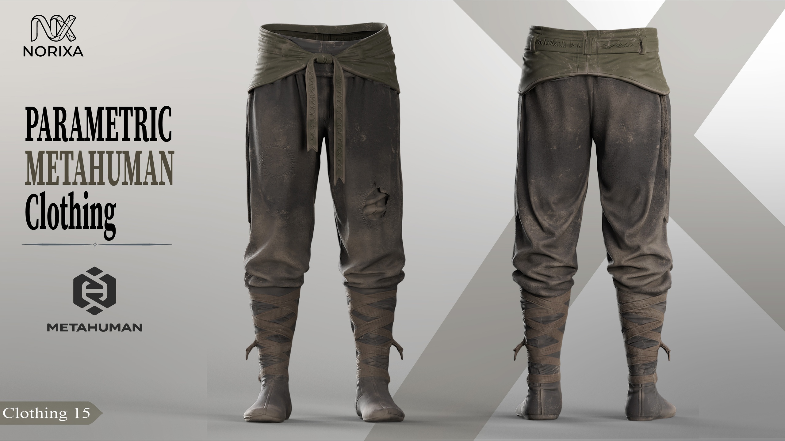 Media 1 for listing Metahuman Medieval Resizable Pants | 15