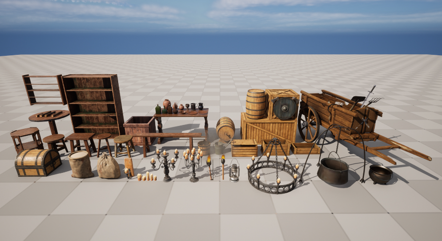 Medieval Props Mega Pack | Fab